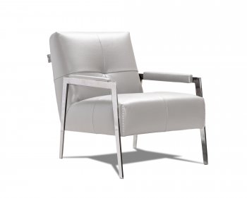 I765 Arm Chair in Light Grey Premium Leather by J&M [JMAC-I765 Light Grey]