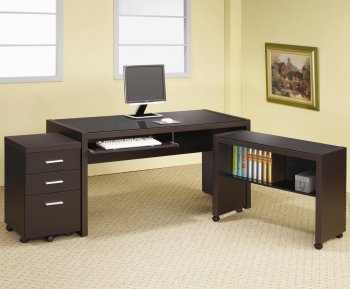 Skylar 800901 Office Desk in Cappuccino by Coaster w/Options [CROD-800901 Skylar]