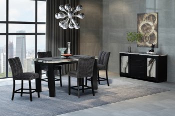 D06BT Dining Room Set 5Pc in Black & White by Global w/Options [GFDS-D06BT]