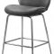 Paris Counter Stool 788 Set of 2 Grey Velvet Fabric by Meridian