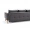 Cassius Sofa Bed in Black Leatherette w/Oak Legs by Innovation