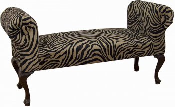 Zambia Coffee Two-Tone Fabric Classic Elegant Bench [PMBC-4040-Coffee]