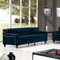 Harley Sofa 616 in Navy Velvet Fabric by Meridian w/Options