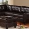 U5190 Sectional Sofa in Espresso Bonded Leather