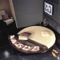 Modern Bedroom Set with Round Rotating Bed in Wenge Finish