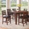 F2208 Dining Set Counter Height 5Pc Walnut by Poundex w/Options