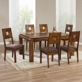 Natural Finish Modern 7Pc Dining Set w/Extandable Table [CRDS-102191-La Cienega]