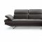 Pandora Sectional Sofa in Dark Gray Leather by Whiteline