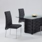 Black Modern Dining Room Glass Top Table w/Optional Chairs