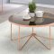 Alivia Coffee Table 3PC Set 81840 in Smoky Glass & Rose Gold