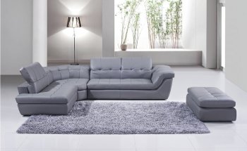 397 Sectional Sofa in Grey Italian Leather by J&M w/Options [JMSS-397 Grey]