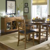 Bronze Spice Finish Pub Table w/Storage Shelves