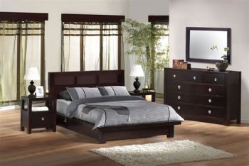 Contemporary Bedroom With Wenge Color Finish [LSBS-Knotch]