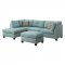 Laurissa Sectional Sofa w/Ottoman 54390 in Light Teal by Acme