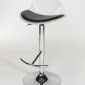 Chrome Metal Base & Black/White Seat Set of 2 Barstools