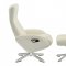 Maya Chair & Ottoman in White Leather by J&M Furniture