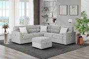 U9401 Sectional Sofa Bed in Nickel by Global w/Optional Ottoman