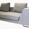 Grey Fabric Modern Sectional Sofa with Metal Legs