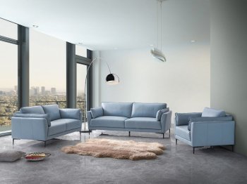 Mesut Sofa LV02387 in Light Blue Leather by Acme w/Options [AMS-LV02387 Mesut]