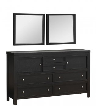 Black Finish Contemporary Six Drawer Dresser [LSD-310]