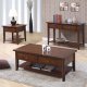 Walnut Finish Modern Coffee Table w/Shelf, Drawers & Options