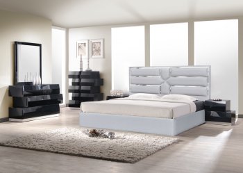 Da Vinci Bedroom Silver by J&M w/Optional Milan Black Casegoods [JMBS-Da Vinci Silver Milan Black]