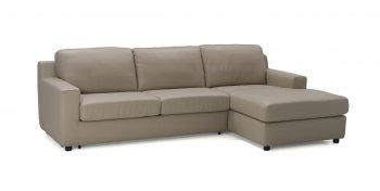 Jenny Sectional Sofa Sleeper in Beige Premium Leather by J&M [JMSS-Jenny Beige]