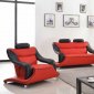 7961 Sofa in Red & Black Faux Leather w/Options