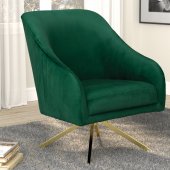 905471 Set of 2 Accent Chairs in Green Velvet by Coaster