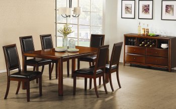 Walnut Finish Elegant Dining Room Furniture W/Leather Seats [CRDS-49-101781]