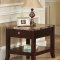 Rich Dark Mocha Contemporary Coffee Table w/Marble Top