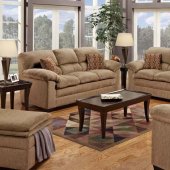 Mocha Fabric Modern Sofa & Loveseat Set w/Optional Items