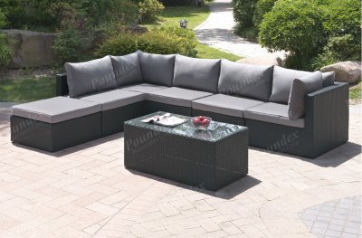 410 Outdoor Patio 7Pc Sectional Sofa Set by Poundex w/Options