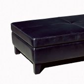 Black Color Leather Ottoman With Storage