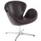 Wing Leather Swivel Lounge Chair Choice of Color by Modway