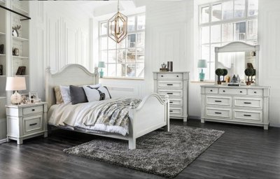 Daria 5Pc Bedroom Set CM7562 in Antique White w/Options