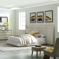 Sierra Upholstered Platform Queen Bed in Beige Fabric by Modway