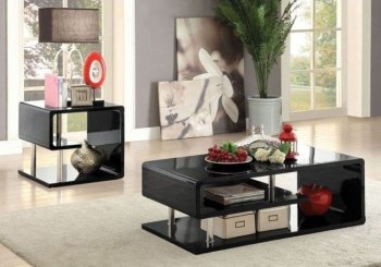 Ninove I Coffee Table & 2 End Tables Set CM4057BK in Black [FACT-CM4057BK-Ninove I Black]