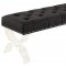 Ava 102 Bench in Black Velvet Fabric by Meridian w/Acrylic Legs