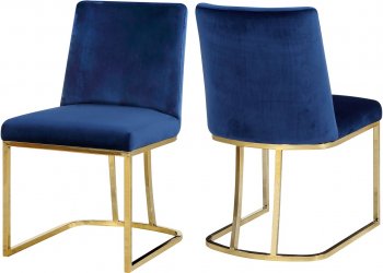 Heidi Dining Chair 776 Set of 2 Navy Velvet Fabric by Meridian [MRDC-776 Heidi Navy]