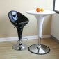 Contemporary Set of 2 Bar Stools With Black Color Seat