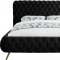 Delano Bed in Black Velvet Fabric by Meridian w/Options