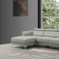 Slate Sectional Sofa in Smoke Grey Leather by Beverly Hills