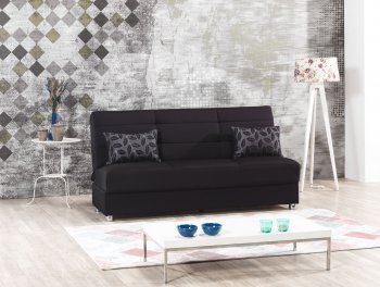 Romano Sofa Bed in Black Fabric by Casamode [CMSB-Romano Black]