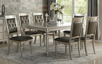 F2431 Dining Set 5Pc in Silver Finish by Boss w/ F1705 Chairs [PXDS-F2431-F1705]