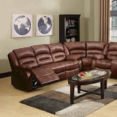 9172/9242 Reclining Sectional Sofa in Brown Bonded Leather