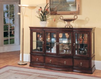 Antique Style Brown Cherry Grand Manor Randolph Display Credenza [PHCR-RANDOLPH]