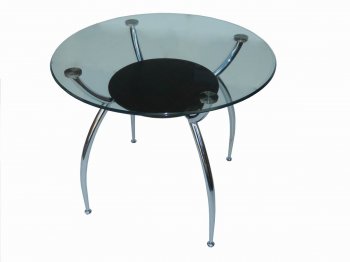 Glass Top & Metal Base Modern Dining Table w/Shelf [GRDS-KA-4013]