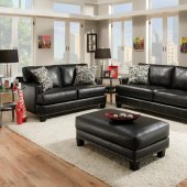 8700 Kimberly Black Bonded Leather Sofa - Chelsea Home Furniture