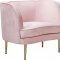 Vivian Sofa 694 in Pink Velvet Fabric by Meridian w/Options